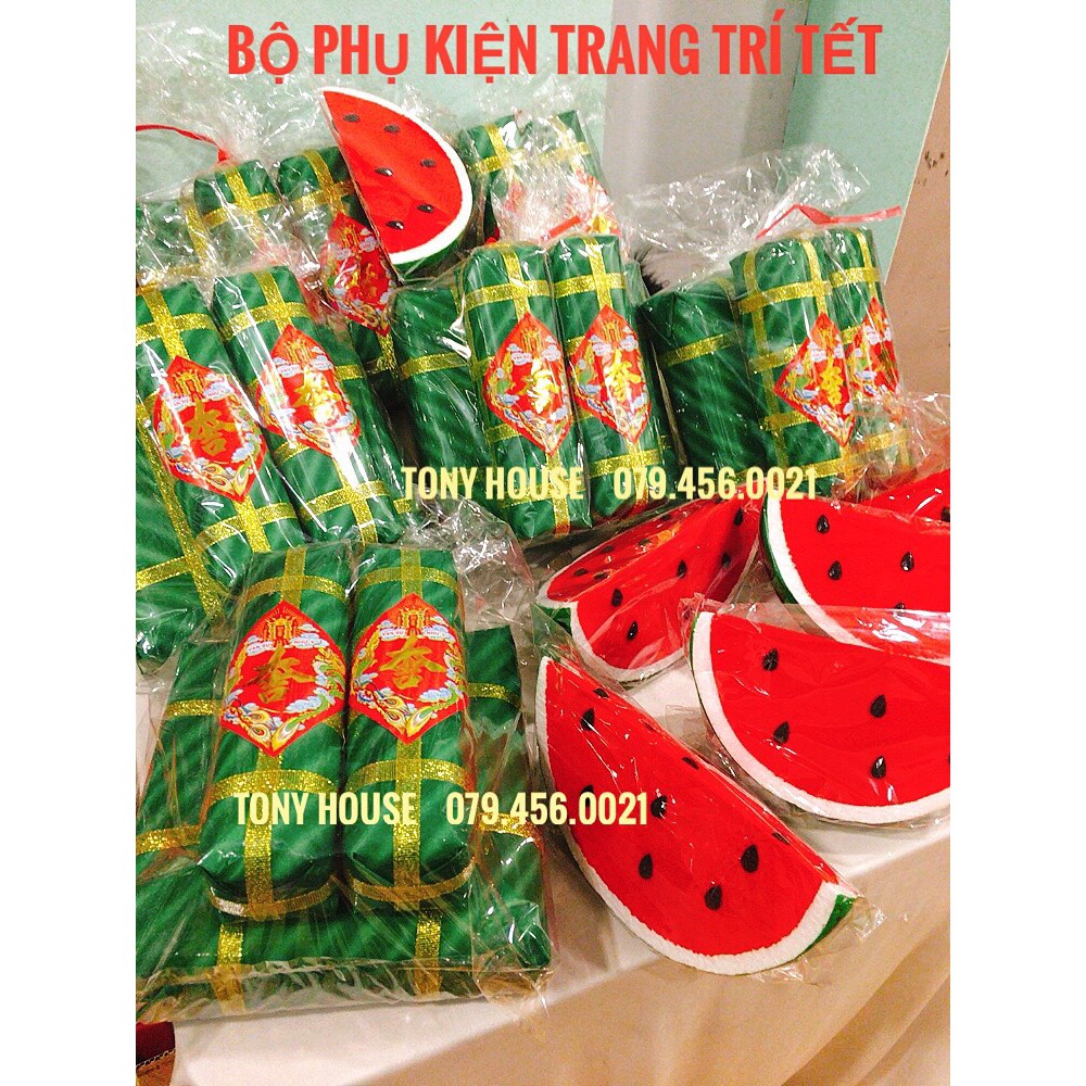 BỘ BÁNH CHƯNG BÁNH TÉT DƯA HẤU TRANG TRÍ TẾT - HÀNG ĐẸP NHƯ HÌNH