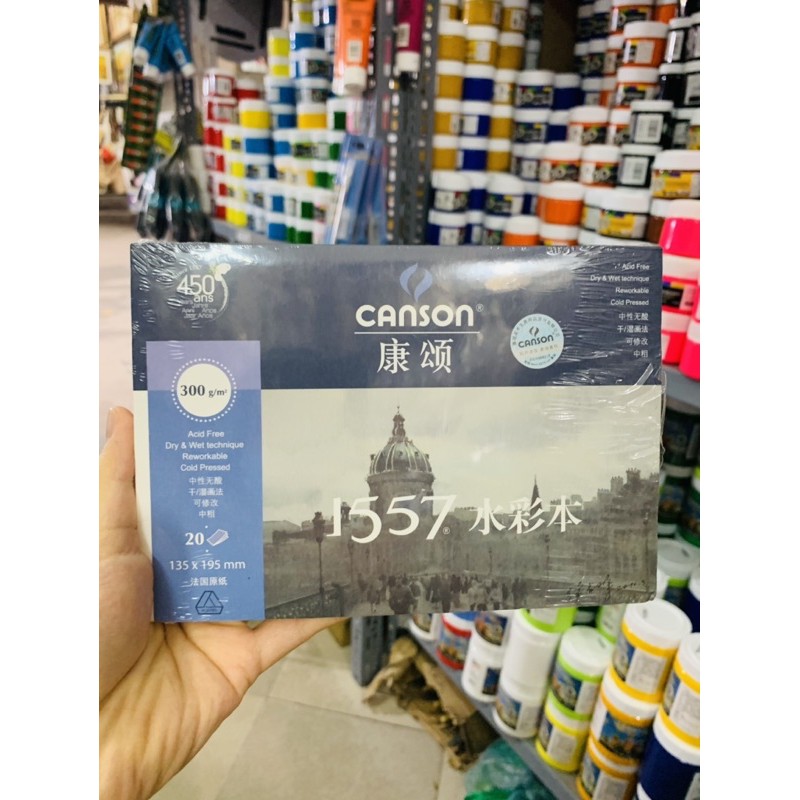 Sổ vẽ Canson 1557 A5/A4- 300gsm/200gsm - giấy chuyên vẽ màu nước