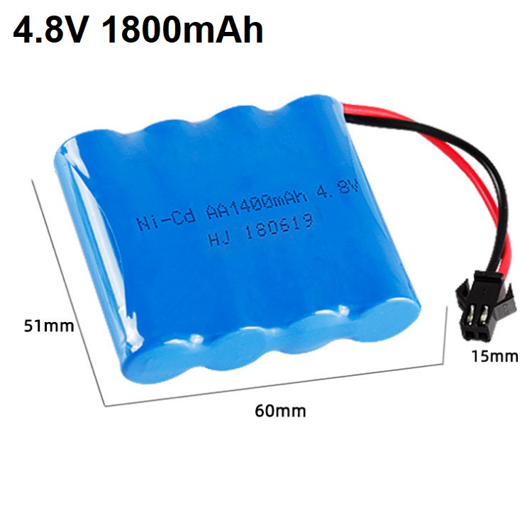 Pin Ni-cd 4.8v 1400mah dùng cho xe mô hình điều khiển từ xa cổng nối SM