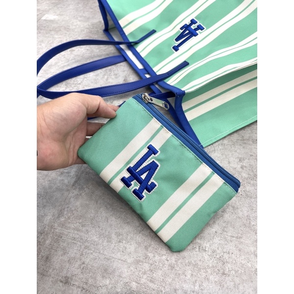 | Ảnh Thật | Túi Totebag M L B Xanh Sọc Trắng