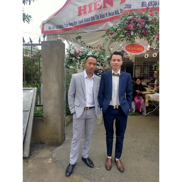[Xả Kho] bộ vest nam màu ghi sáng gồm 1 áo vest + 1  quần vest, vest cưới, vest công sở sang trọng,lịch lãm