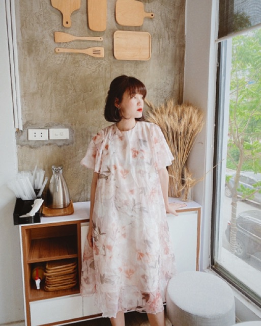 [Mã FATHANG5 giảm 10K đơn 50K] Đầm tơ hoa dáng chữ A | BigBuy360 - bigbuy360.vn