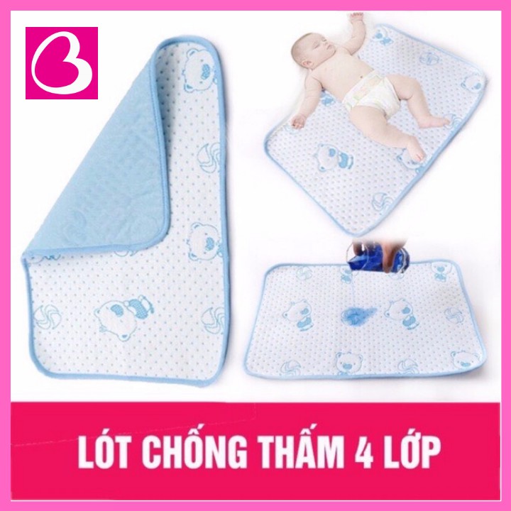 Tấm lót chống thấm 4 lớp tiện lợi cho bé