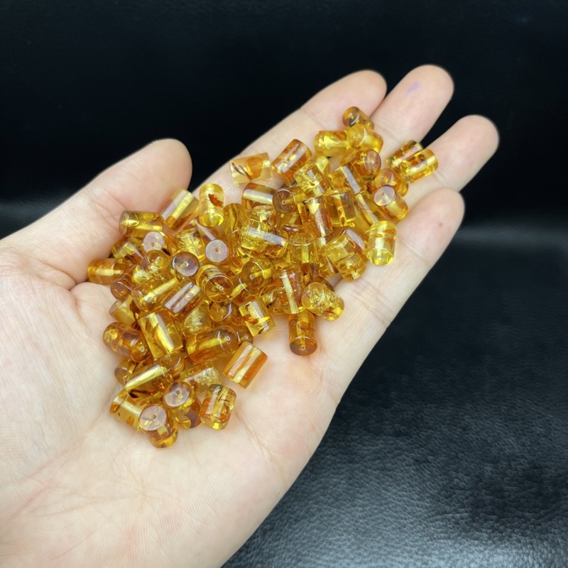 Lu thống Hổ Phách - thăng quan tiến chức, vạn sự hanh thông, bảo vệ sức khoẻ - dùng để mix vòng tay, tết dây