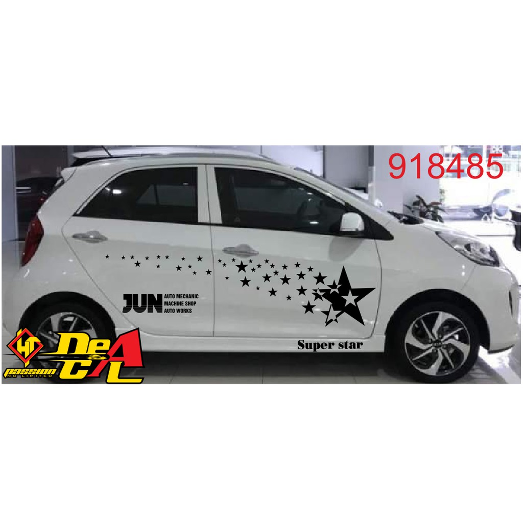 Tem dán sườn ô tô 4 chỗ Kia Morning - Decal ô tô siêu bềN- 918485, 918577, 918584, 918651