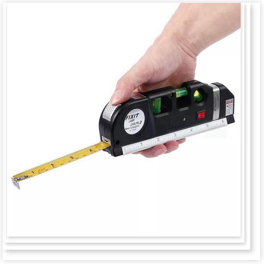 Thước Nivo, Cân Mực Laser - Thước Kéo 2.5m Nội Thất Laser Level Pro 3 (Kèm pin)