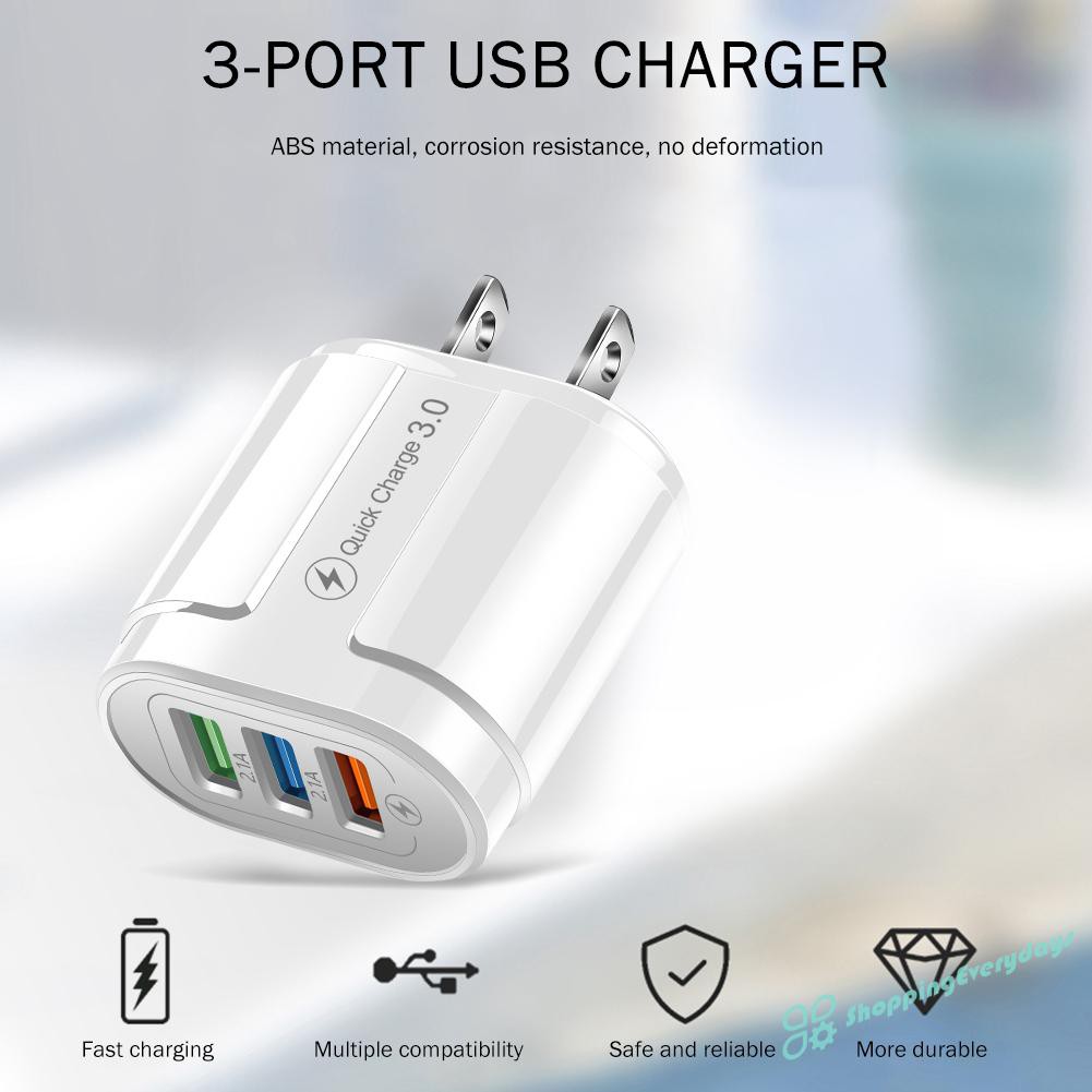 Củ Sạc Nhanh Qc3.0 3 Cổng Usb