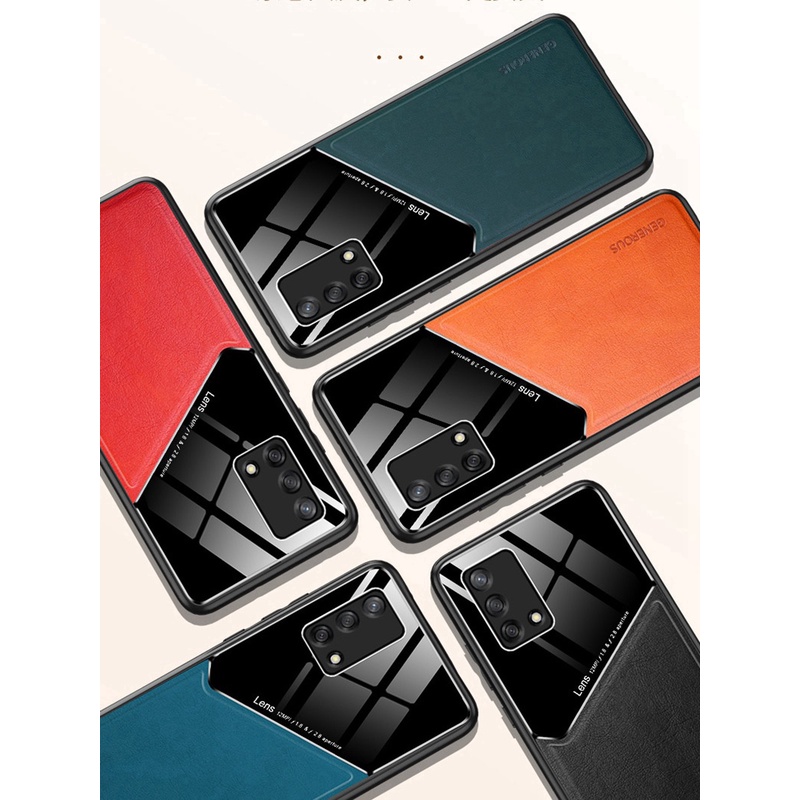 Ốp Điện Thoại PC Cứng Mặt Da Có Khung Kim Loại Nam Châm Cho Oppo A95 A74 A54 A94