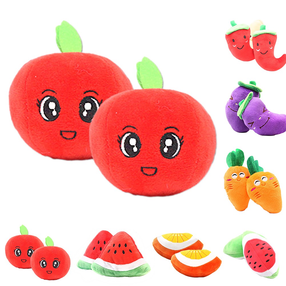 Đồ chơi nhồi bông hình rau củ quả đáng yêu dành cho thú cưng