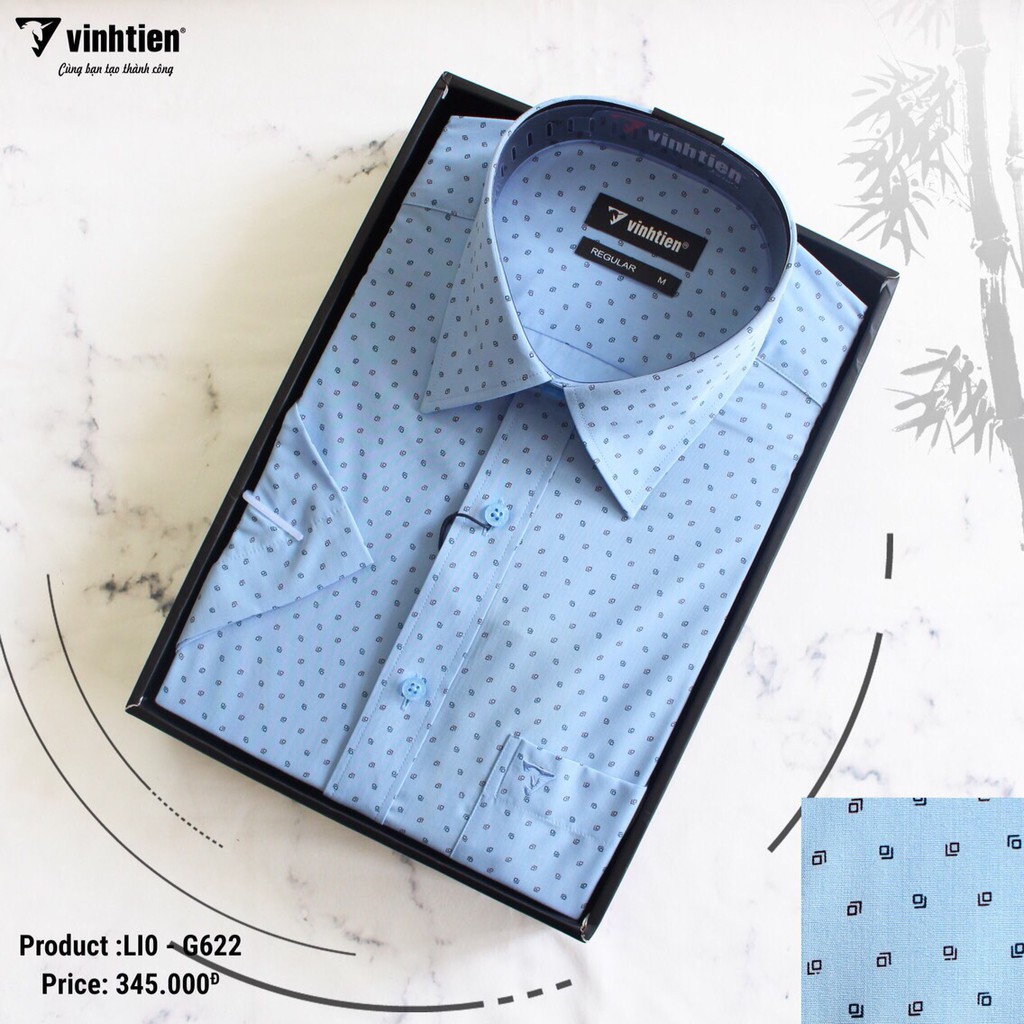 Bigsize áo sơ mi nam Vĩnh Tiến chính hãng dưới 100kg tay ngắn