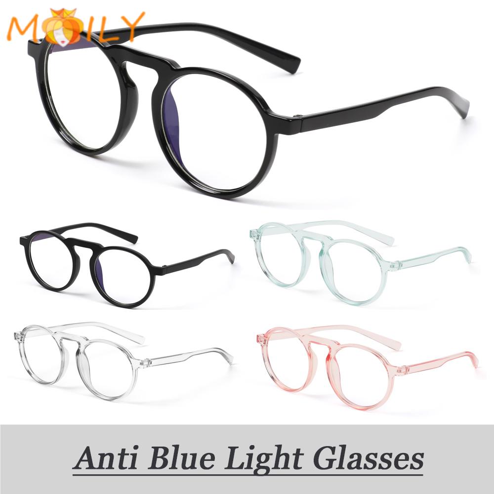 MOILY Round Frame Anti Blue Ray Glasses Ultralight Resin Lens Women Radiation Protection Spectacle