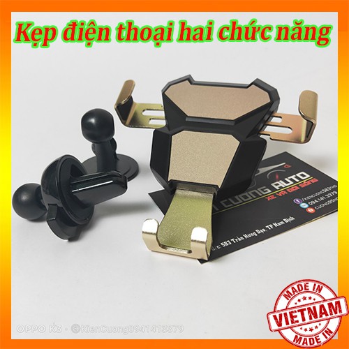 Kẹp Điện thoại 2 chức năng trên xe hơi, ô tô đế hút chân không