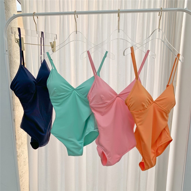 Bikini 1 mảnh 2 dây, đồ bơi đi biển che bụng  sexy hở lưng liền thân kín đáo nâng ngực 2378 DK6T102