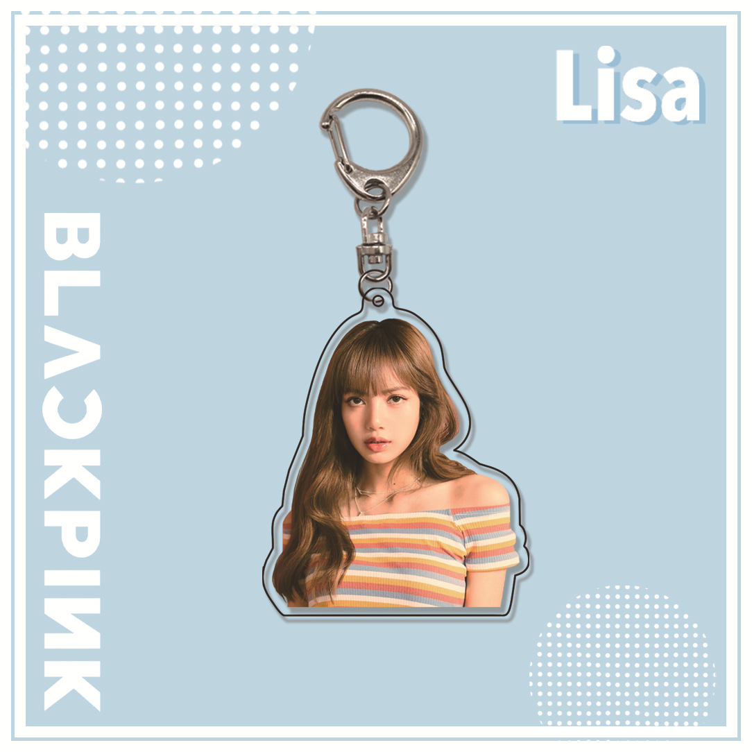Móc khóa acrylic gắn mặt trang sức hình LISA trong nhóm BLACKPINK