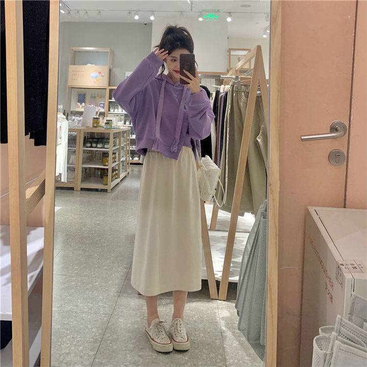 Áo hoodie dáng rộng phối dây rút thời trang thu đông phong cách Hàn Quốc cho nữ