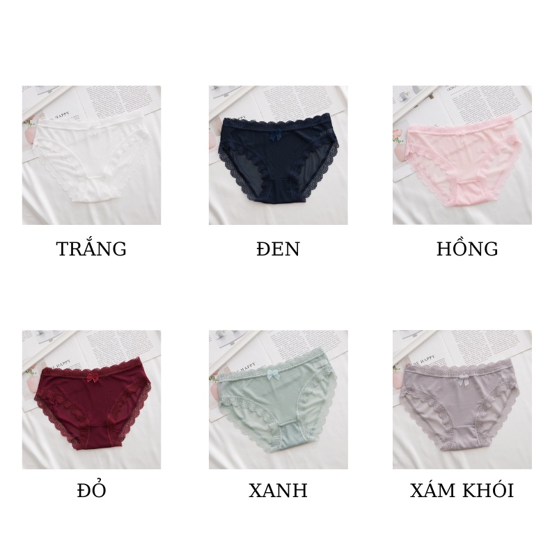 Quần lót ren nữ sexy xuyên thấu gợi cảm nhiều màu siêu mỏng QL22 | BigBuy360 - bigbuy360.vn