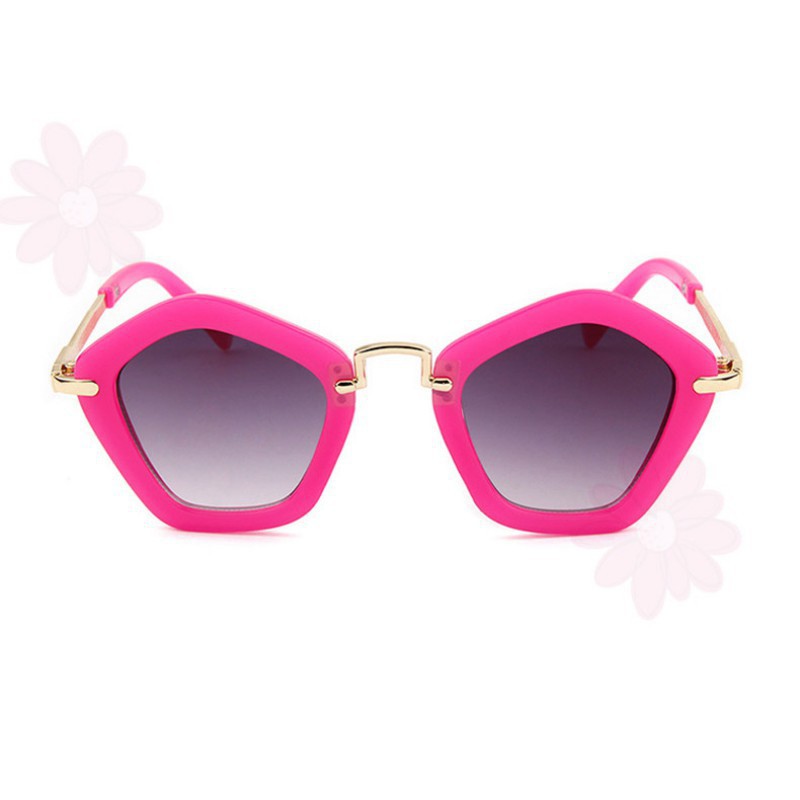 Kính mát chống tia UV 400 gọng ngũ giác sành điệu cho bé