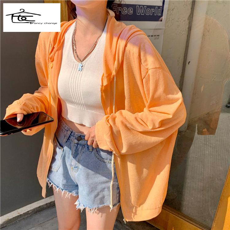 Áo Khoác Cardigan Chống Nắng Chất Lụa Mỏng Dáng Rộng Phong Cách Hàn Quốc Thời Trang Mùa Hè Hàng Mới 2022
