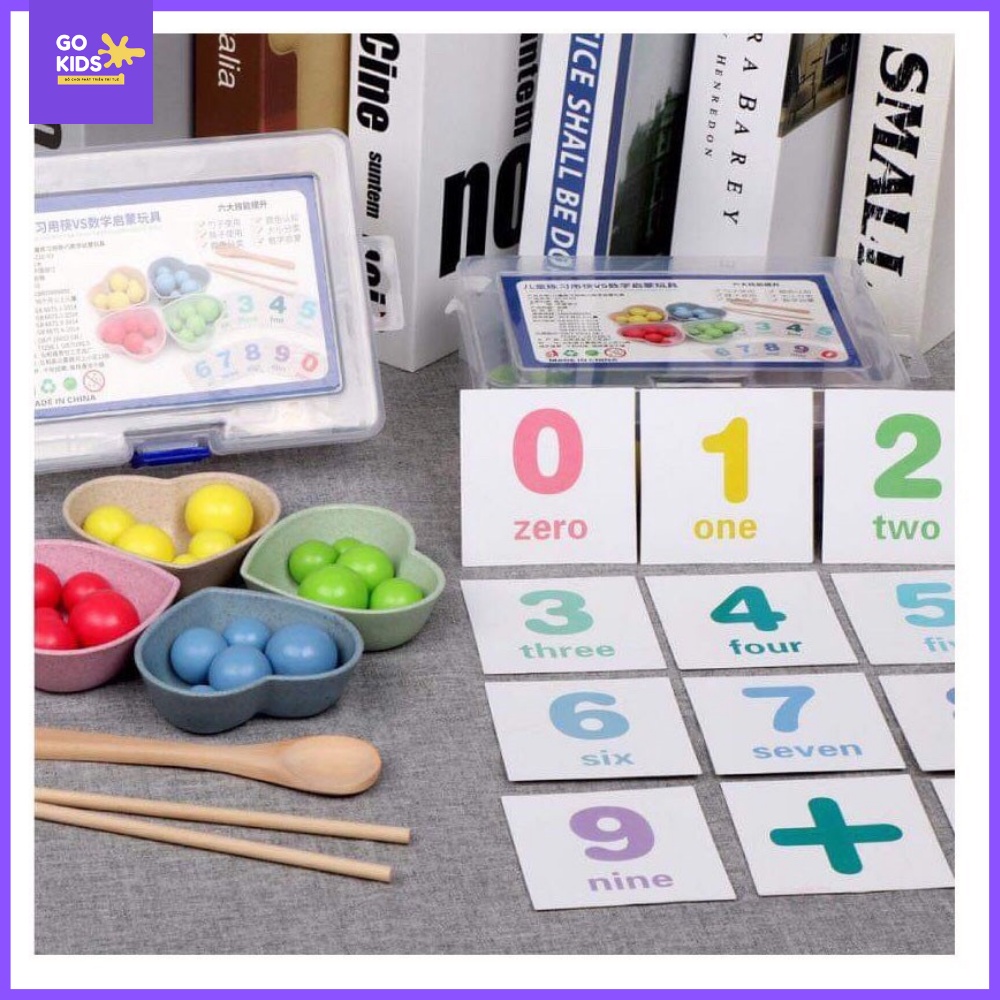 Đồ chơi Montessori BỘ GẮP HẠT SỐ ĐẾM