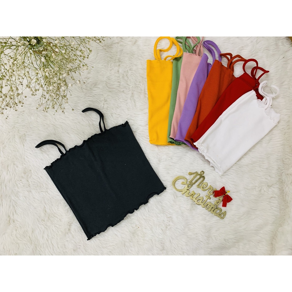 Áo hai dây, áo dây cuốn biên 8 màu, Tôn dáng ,Quyến Rũ co giãn( Ảnh Thật )