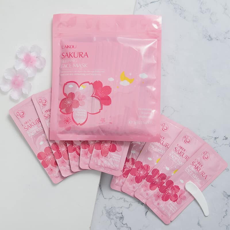 Mặt Nạ Ngủ Laikou Hoa Anh Đào Dưỡng Ẩm Phục Hồi Sáng Da Sakura Sleeping Mask (Lẻ 1Miếng) | BigBuy360 - bigbuy360.vn