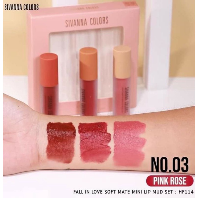 💋  SET SIVANNA FALL IN LOVE MATTE LIP THÁI LAN SET SON 3 CÂY  CHÍNH HÃNG💋