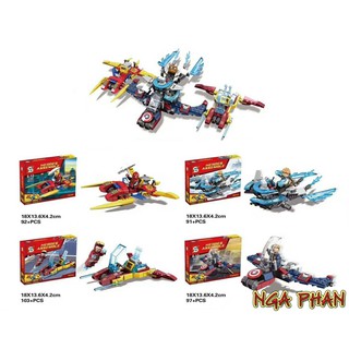 Siêu Anh Hùng Cưỡi Phi Thuyền Super Heroes Đồ Chơi Xếp Hình Lắp Ráp Sheng Yuan SY