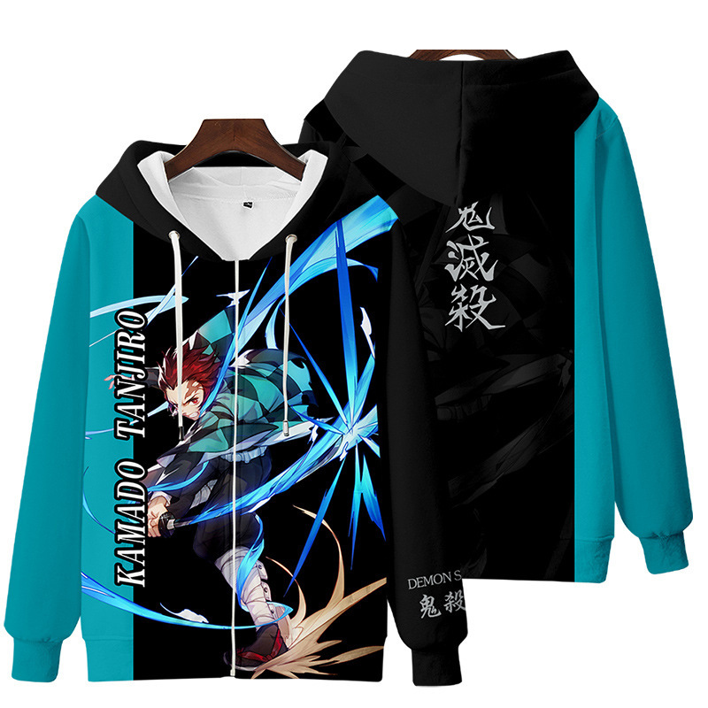 Áo khoác hoodie tay dài hóa trang nhân vật Demon Slayer
