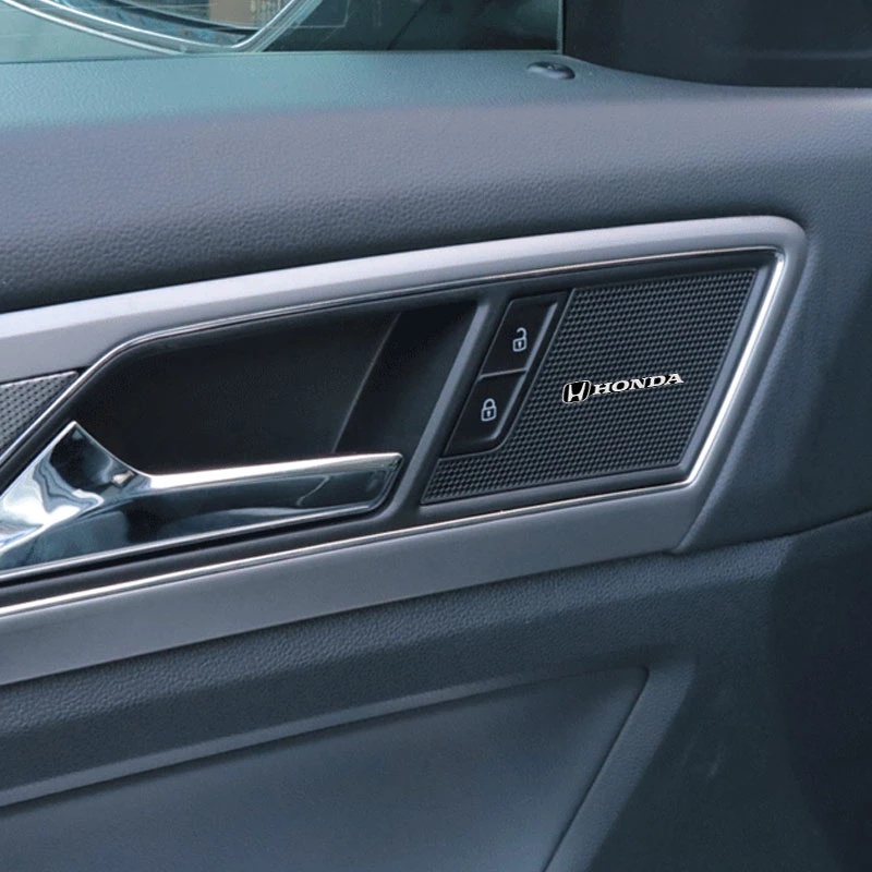 Bộ 4 Miếng Dán Loa 3D Bằng Nhôm Cho Honda Freed Brio City Civic CRV HRV BRV