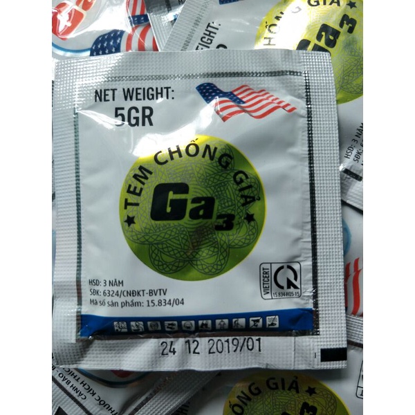 Phân bón điều hòa sinh trưởng GA3 5gr nhập khẩu từ mỹ