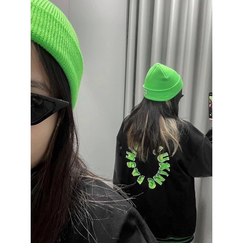 ÁO KHOÁC BOMBER KAKI TAY PHỐI DA F FROM UNISEX ULZZANG