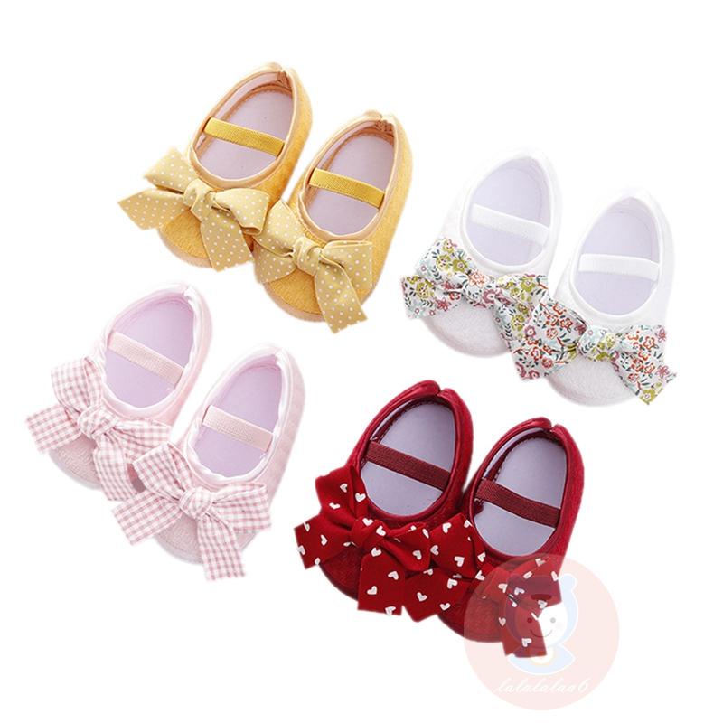 Giày Búp Bê Đế Mềm Chống Trượt Đính Nơ Xinh Xắn Cho Bé Gái LAA6