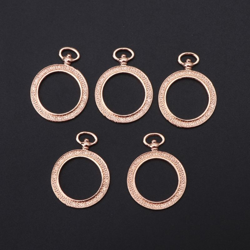 Bộ 5 khung đồng hồ bỏ túi hình tròn bằng nhựa resin