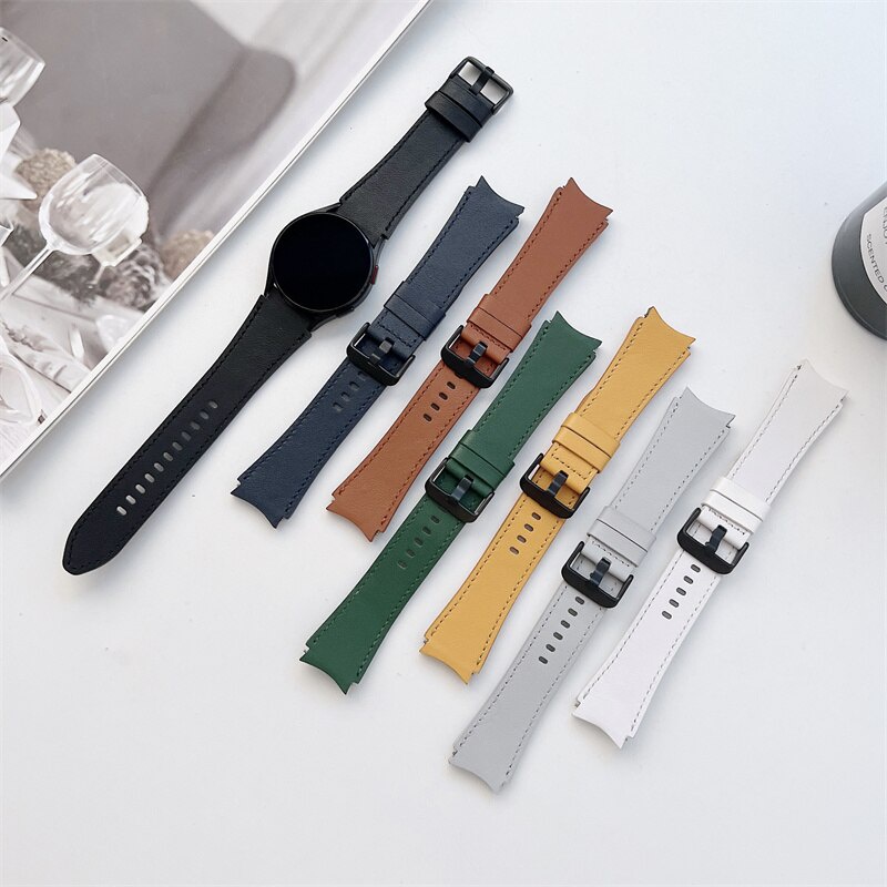 Dây đeo đồng hồ thông minh da phong cách công sở cho Samsung Galaxy Watch 4 40mm 44mm 4 Classic 42mm 46mm