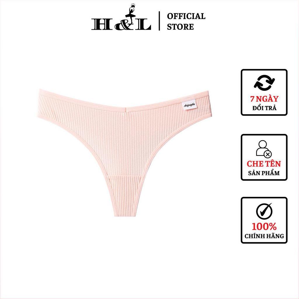 Quần lọt khe nữ cotton gân tăm cạp vừa, đáy may chắc chắn, co dãn thoải mái HL BOUTIQUE L163