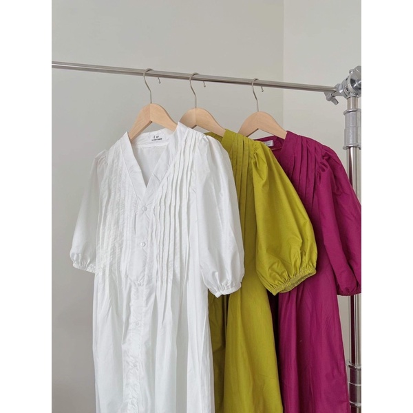 [NEW DRESS]VÁY THÔ XẾP LI NGỰC TAY BỒNG FORM RỘNG “NANA DRESS”