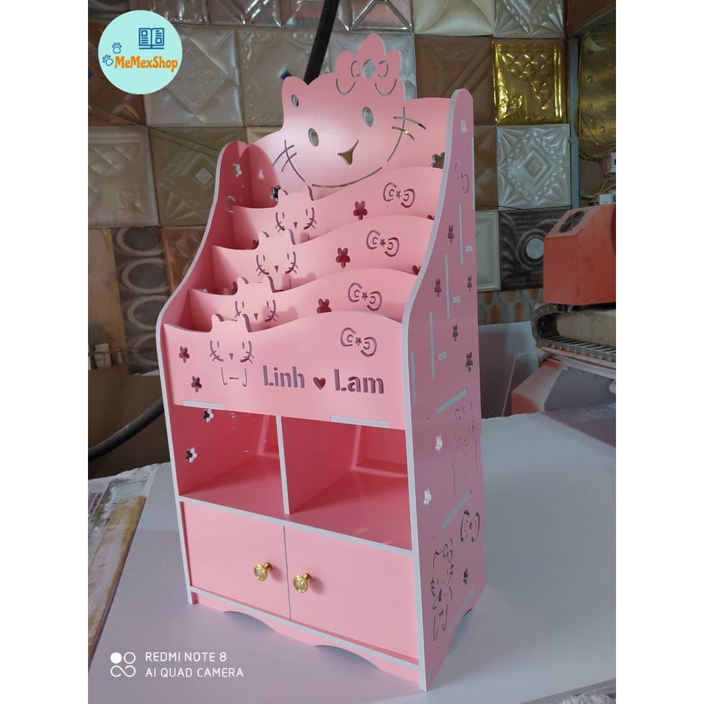 Kệ sách Kitty Tủ cho bé PVC Formex full bộ kèm vít bắt chắc chắn