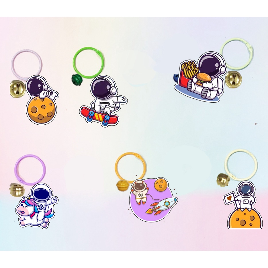 móc khoá phi hành gia dẹt vòng MKI32 móc khoá cute dễ thương