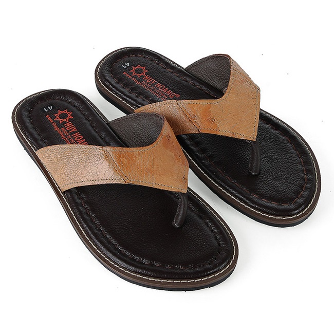 Dép nam da đà điểu Huy Hoàng da hột nhiều loại nhiều màu HP97414-15-16-18-19-20