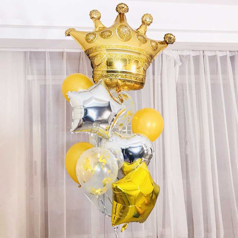 Bóng vương miện vàng gold trang trí sinh nhật, party