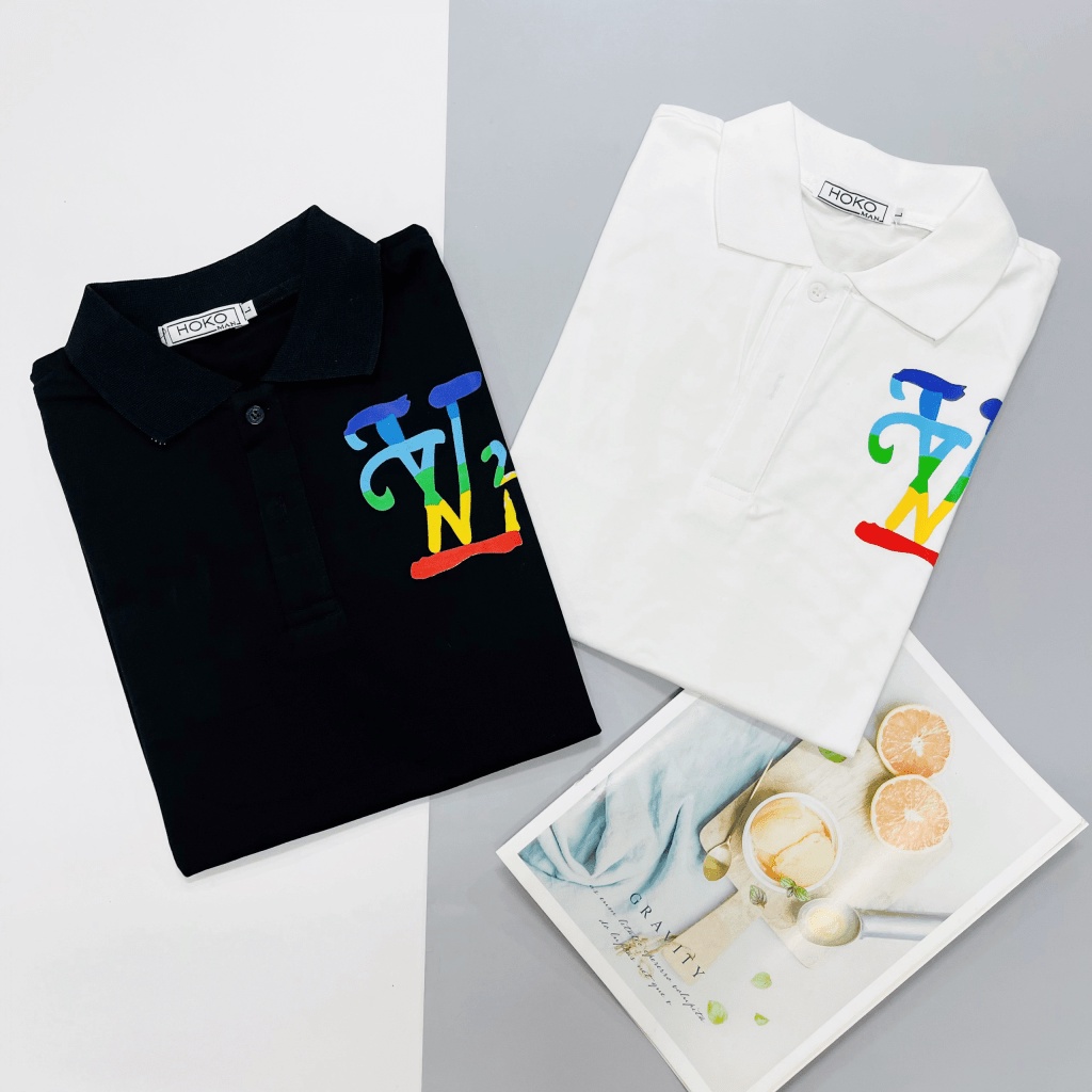 Áo Thun nam Cổ Polo Vải Cotton Cao Cấp Mềm Mịn In Chữ  Cầu Vồng Phong Cách Sang Trọng Lịch Lãm Hot Trend [NEW UNISEX]