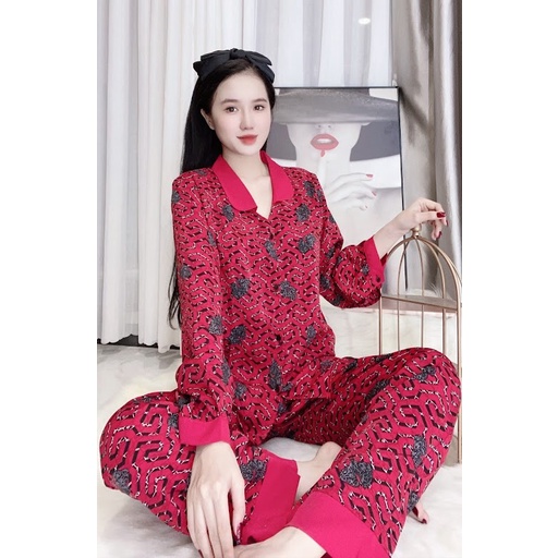 Đồ ngủ pijama lụa mango loại 1 hoa nhỏ