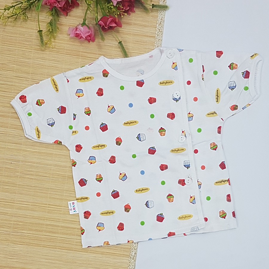 Áo Cộc Tay Cho Bé Sơ Sinh Baby Born Cotton In Họa Tiết Đẹp