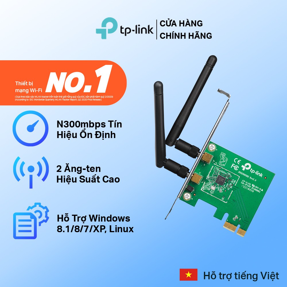 TP-Link PCI Express Card wifi (Thu wifi) Chuẩn N 300Mbps TL-WN881ND - ChopperGaming