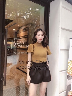 Áo len cộc tay tay bồng