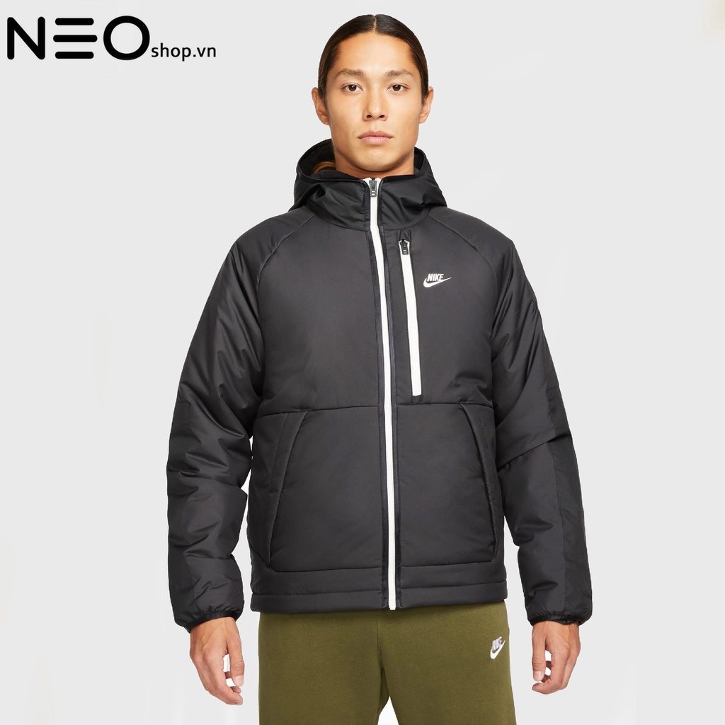 ÁO KHOÁC PHAO THỂ THAO NAM NIKE THERMA-FIT LEGACY HOODED JACKET - ĐEN