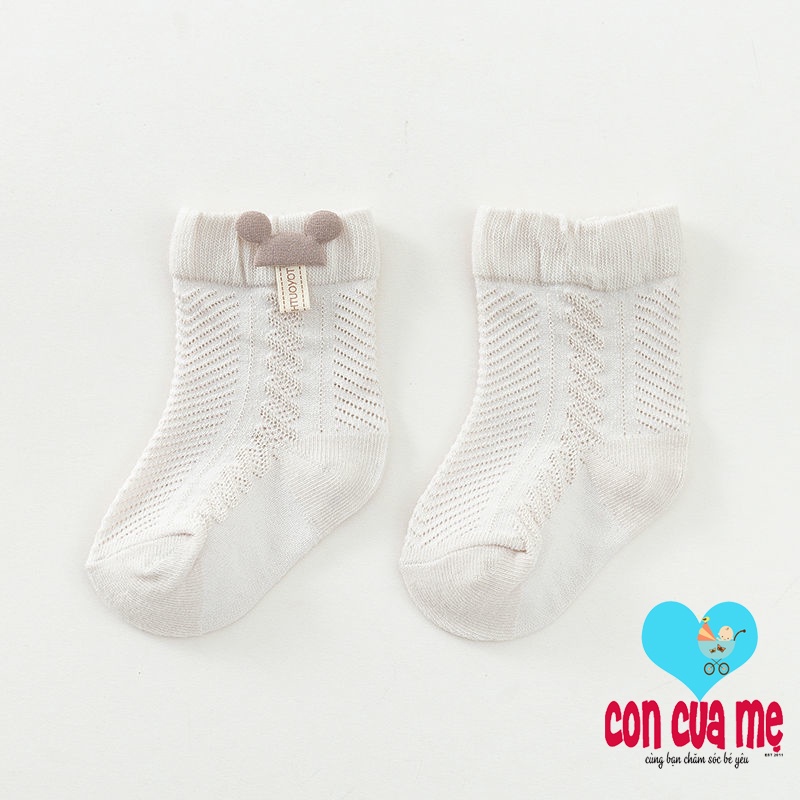 Tất Lưới Cho Bé Chất liệu sợi cotton tổng hợp Tất lưới cho bé sơ sinh, vớ lưới ôm chân không tuột gót, co giãn tốt