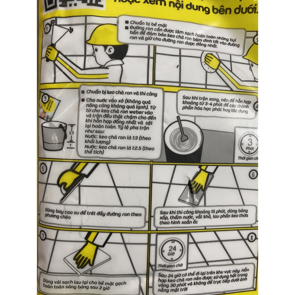 Bột chà ron màu trắng Thái weber