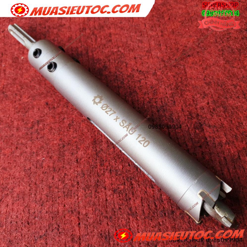 Mũi khoan rút lõi khoét tường gạch sâu Phi 27 x 120 mm không khoan bê tông, không khoan chế búa