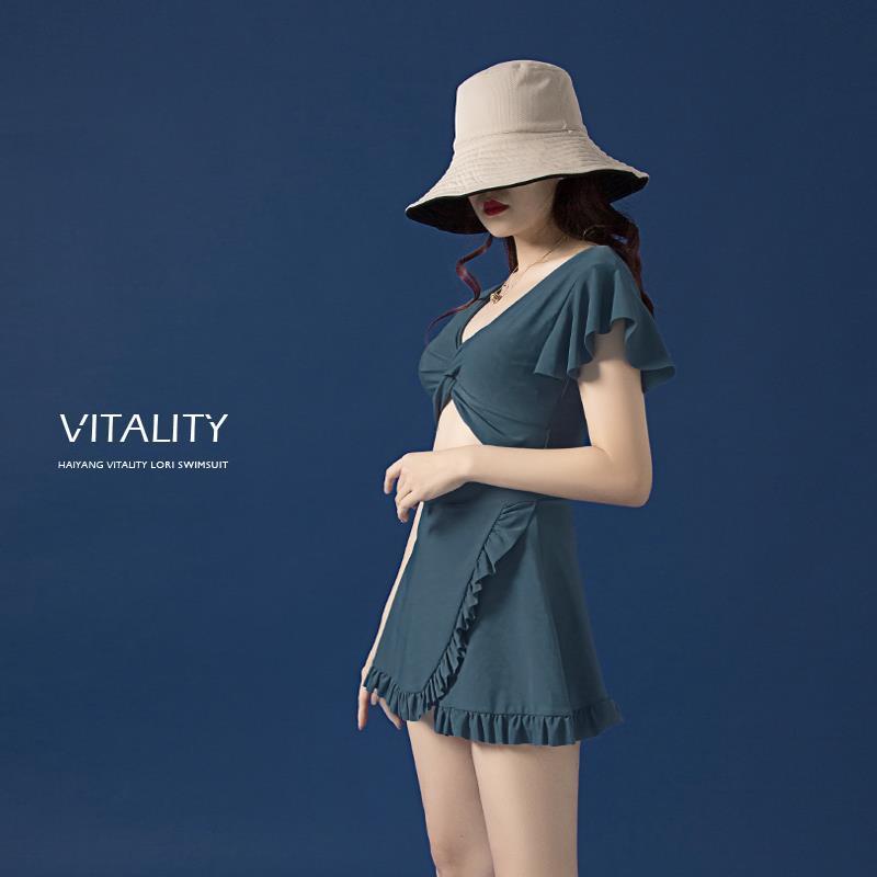 Bộ đồ bơi dáng ôm hở bụng phong cách Nhật Bản thời trang mùa hè dành cho nữ
